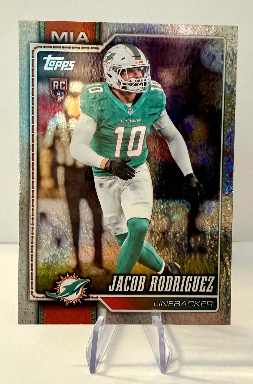 JACOB RODRIGUEZ 2026 Topps Flagship ROOKIE SAND GLITTER PARALLEL! MIAMI DOLPHINS
